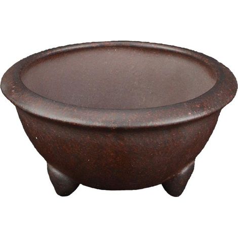 Vaso per bonsai rotondo in gres 10x10x5 cm - B113b