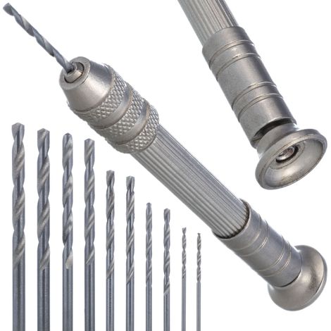 Mini Trapano Manuale con Set di 10 Punte 0,8-3mm – Precisione ed Ergonomia  Per Legno e Plastica  Progetti DIY e Gioielli