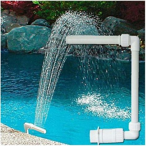 Fontaine de piscine en plastique PVC – Cascade réglable pour bassins – Raccords standards 1-1/2' – Installation rapide en 5 minutes (1/5)