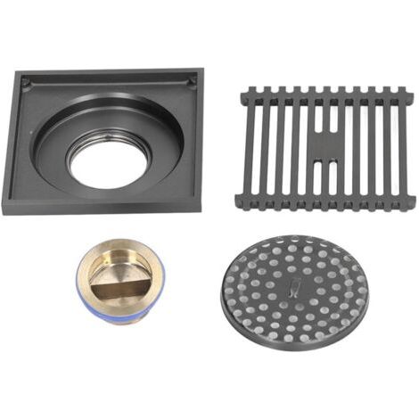 Drain de sol carré en acier inoxydable, Anti-odeur, grille de salle de bain à grand déplacement pour la maison, balcon gris