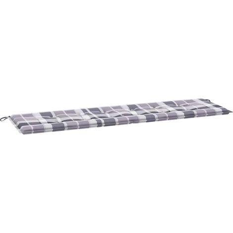 Maison Exclusive - Cuscino per Panca a Quadri Grigi 180x50x3 cm Tessuto Oxford (1/5)