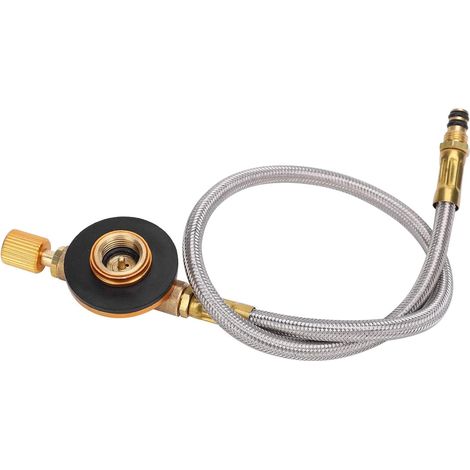 Régulateur de Pression pour réchaud à gaz de Camping avec Tuyau Extensible, régulateur Portable de gaz Propane et Butane, Tuyau de gaz Haute Pression en cuivre pour réservoir de (1/5)