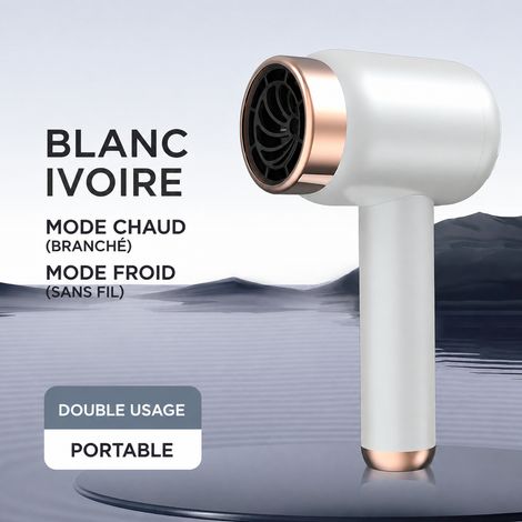 Sèche-cheveux sans fil rechargeable ionique blanc prise US réf 3155 500 g – Livraison gratuite