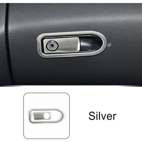 (Argent) Garniture décorative de cadre de commutateur de boîte à gants en acier inoxydable, compatible avec Mercedes-Benz Classe C W205 (2015-2018) - Style intérieur (1/5)