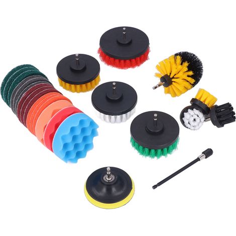 Set mit 4 Schleifschwämmen für Bohrmaschine, 1/4-Zoll-Sechskantbit, elektrische Reinigungsbürste, leistungsstarkes Schrubbzubehör. (1/5)