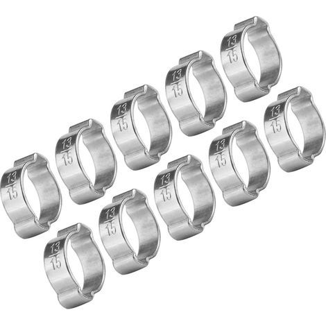 10 galvanized iron double-ear hose clamps 5-23 mm for fuel lines (13-15 mm) (1/5)