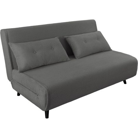 Sofa rechtwinkelig umwandelbar PRESTO dunkelgrau – Schlafsofa 2-Sitzer