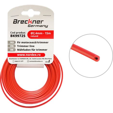 Filo per decespugliatore tondo, 2,4 mm x 15 m Breckner Germany (1/4)