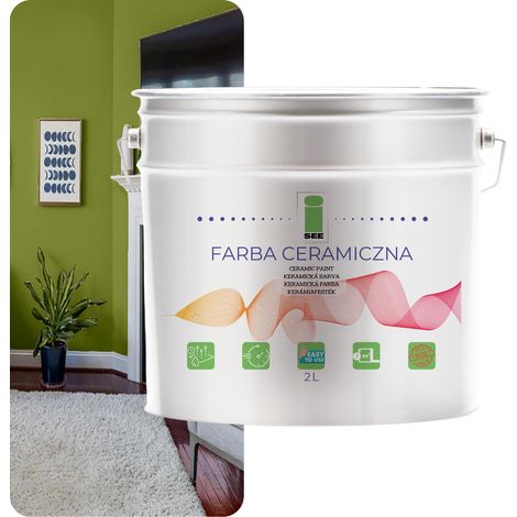 PITTURA MURALE IN CERAMICA VERDE LAVABILE VERDE MUSCHIO 2L ANTIMACCHIA (1/5)
