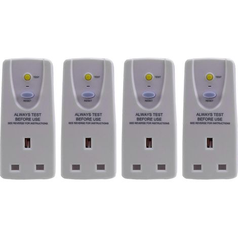 Lot de 4 prises GFCI 13A avec protection contre les fuites de courant, disjoncteur différentiel, interrupteur de coupure de courant. (1/5)