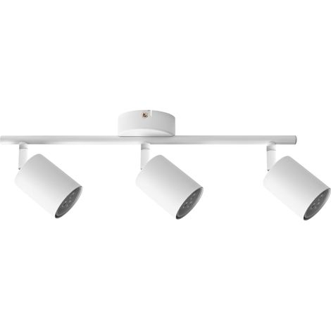 Lámpara de techo 3 luces pantalla de foco estilo industrial sala de estar blanco Nyando (1/5)