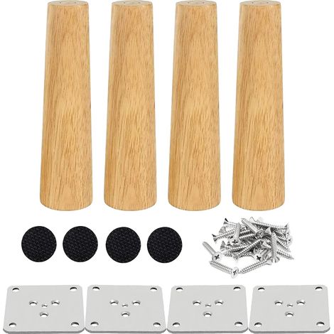 Set aus 4 Holzmöbelbeinen (15 cm) Bettbeine Couchtischbeine max. (1/5)
