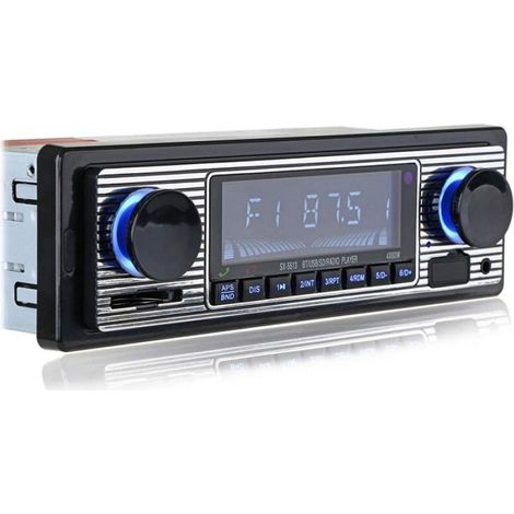 1 Autoradio Bluetooth, Lecteur MP3 USB SD AUX, 18 Stations FM, Écran LED, 12V pour Véhicule Électrique (1/5)
