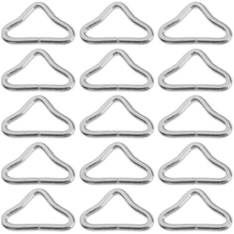 FENOPLASTICARessort de Trampoline, Boucle de Triangle de Trampoline, Trampoline V Bagues en Acier Inoxydable Triangle Bagues Boucle pour Bracelet Keeper Trampoline Bounce Bounce Accessoires 10pcs (1/4)