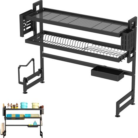 Étagère de rangement pour évier de cuisine, design gain de place, construction durable, 2 couches, L, 2 niveaux (1/2)