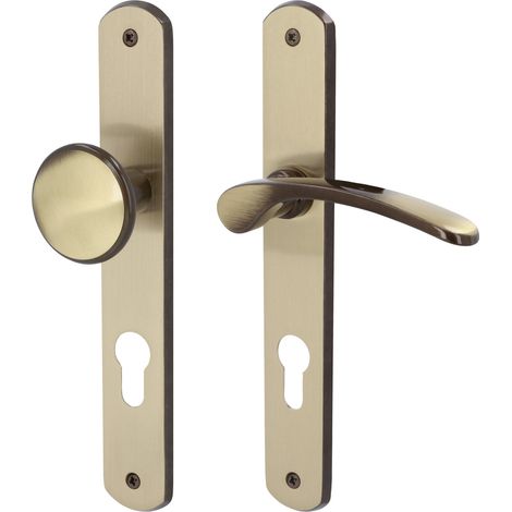 Südmetall Türgriff-Garnitur Langschild Amos PZ Messing brüniert bronze Drücker rechts 225 x 37 mm