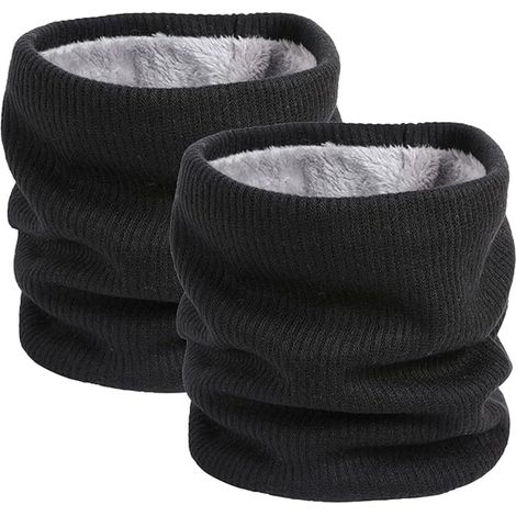 Ensemble de deux cache-cou et masques faciaux multifonctionnels et chauds, en polaire pour une protection contre le vent hivernal, adaptés à des activités telles que la moto, la course à pied et le sk (1/5)