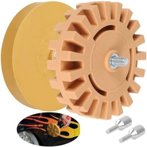 Lot de 2 Roue de Gomme en Caoutchouc Décalque Gomme pour Voiture Gomme Carrosserie pour Enlever Les Films et Autocollants pour Voiture (100 mm + 88 mm) (1/4)