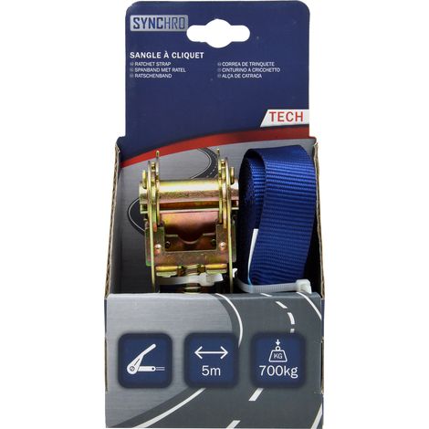 SYNCHRO - Sangle à cliquet 5m - 500 kg - 930610 - Ce produit de marque SYNCHRO est neuf. (1/2)