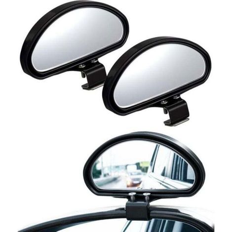 Rétroviseur Angle Mort - Miroir Convexe Réglable - Pour Conduite Accompagnée Et Manœuvres Arrière - 2 Pièces (1/4)