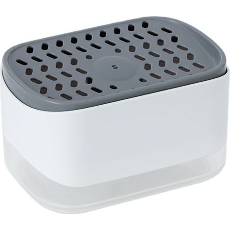 Boîte à liquide de type poussoir pour détergent à vaisselle de cuisine, tampon à récurer, brosse de nettoyage, boîte à savon automatique (1/5)