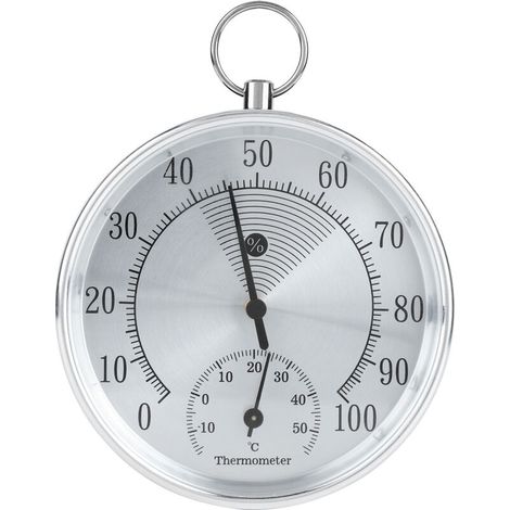 Präzises Thermometer-Hygrometer für Gewächshäuser, Büros, Apotheken, Lagerhallen, 10 cm Aufhängering --Crezuo