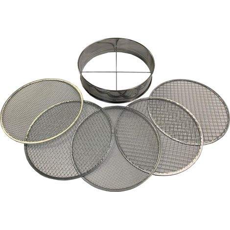 Stainless Steel Soil Sieve with 5 Interchangeable Filters