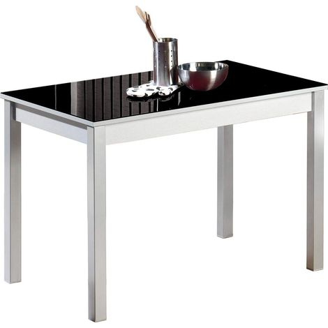 Table de Cuisine, métal, Noir, 80 x 40 cm (1/2)