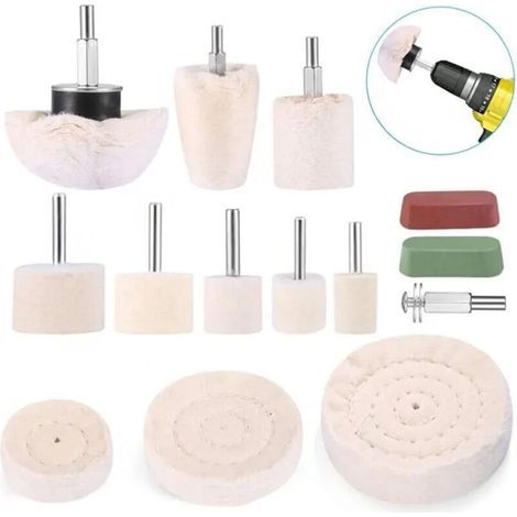 Accessoires de polissage, visseuse sans fil, roue / tampon / cône de polissage, kit de brosses coniques, en velours de coton, p