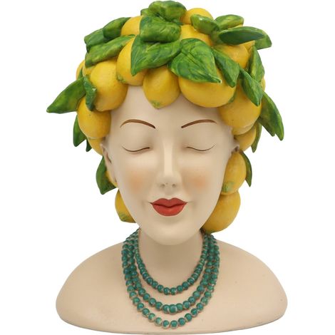 Fioriera decorativa con testa di donna per giardino e terrazza (1/4)