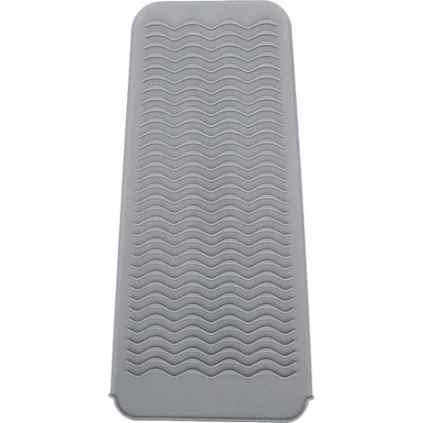 Housse en silicone résistante à la chaleur pour lisseur de cheveux, pochette de voyage pour bigoudi, tapis antidérapant (gris) (1/4)