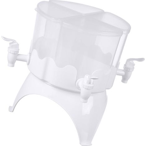 Distributeur de boissons grande capacité en plastique, 4 compartiments rotatifs, avec robinet, pour la maison (4 L). (1/4)