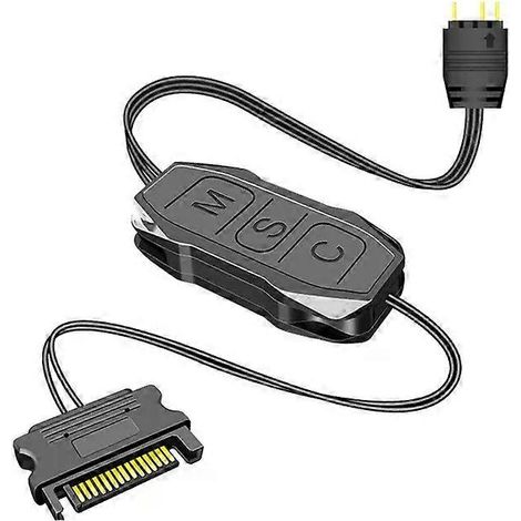 Heißer ARGB-Controller 5V 3-Pin auf SATA Netzteil Mini RGB-Controller 3-Pin Hub für Computer-CPU-Gehäuse-Lüfter LED-Beleuchtung Radiator (1/4)