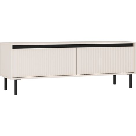 AX LIVING TV-Lowboard Bodrum TV-Schrank 2 Schubladen 140 cm Sandbeige