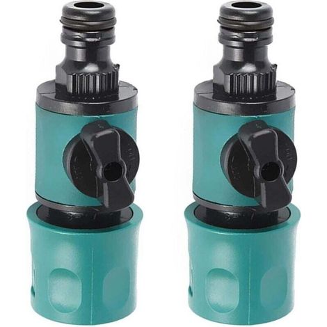 Raccord de tuyau d'arrosage avec vanne de régulation, 2 pièces, tuyau d'arrosage avec raccord de vanne, raccord rapide de tuyau d'arrosage avec vanne pour raccords de remplacement de mamelon de tuyau