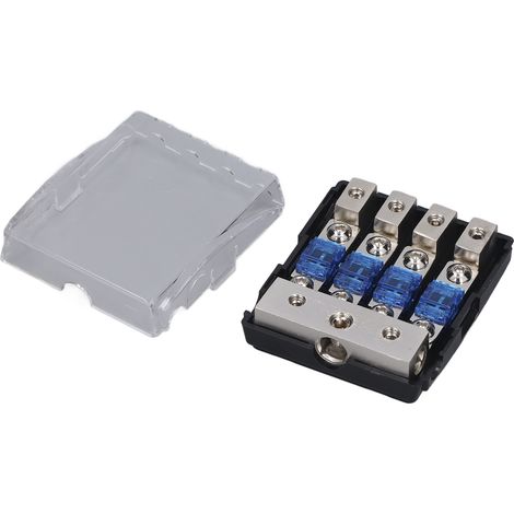 Distributeur d'alimentation 60A, 1 entrée, 4 sorties, avec porte-fusible audio, adapté aux systèmes automobiles, de camping-cars et solaires. (1/5)