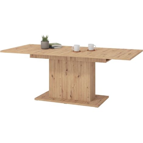 Fester Tisch Siano, 6 Plätze, Rechteckform, Holzplatte, 160x91,5x76 cm, Braun Eiche Knotig