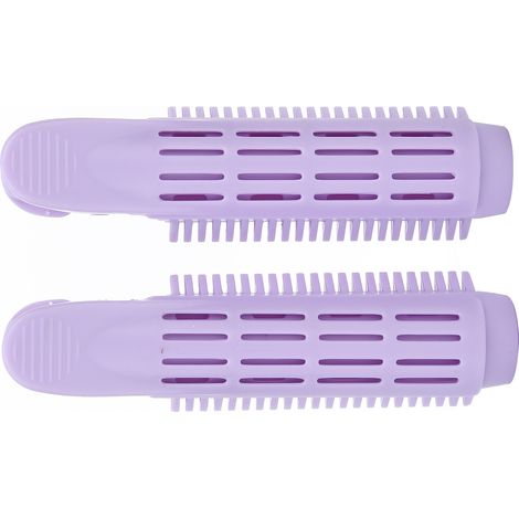 Lot de 2 pinces à friser pour cheveux, bigoudis volumisants, outil de coiffure naturel et duveteux, violet (1/5)
