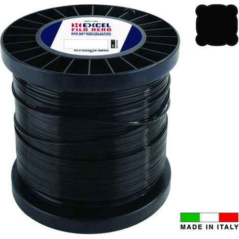 Filo Per Decespugliatore In Nylon Quadro Pro Nero - ø mm.4,4 in matassa da mt.460