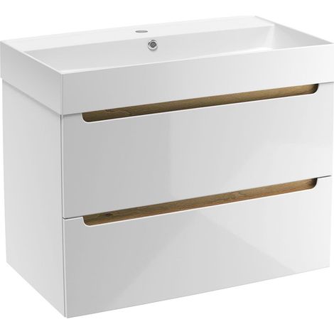 Naturel Mobile bagno Natural Stilla 80x60x45 cm bianco con lavabo (STILLAD08057U2)