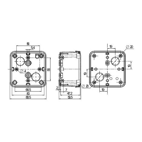 Thalassa - boîte industrielle - 89x89x54mm - ABS (NSYTBS885) (1/4)