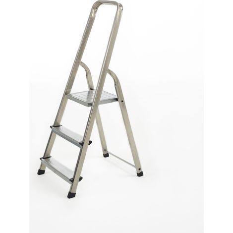 Escalera veritt 3 peldaños aluminio capacidad 150 kg