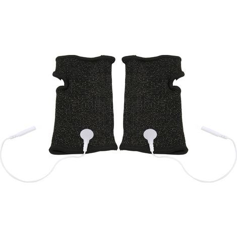 Bracelet Élastique Conductive Argent 2 pièces - Soulagement Douleurs Articulaires et Gonflements - Noir (1/5)