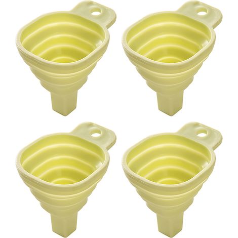Entonnoir Cuisine - En Silicone Alimentaire - Pliable - Pour Liquides et Poudres - Lot de 4 (1/5)