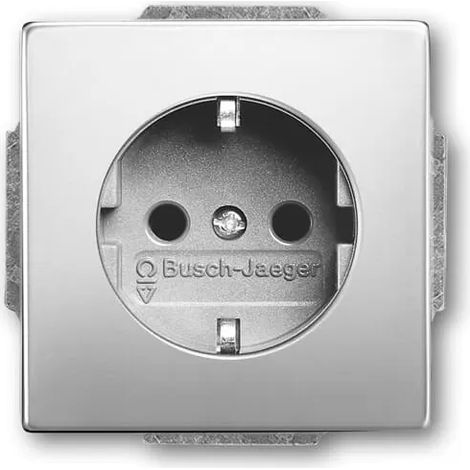Busch-Jaeger SCHUKO Steckdosen-Einsatz edelstahl 2300 EUCB-866 (1/2)