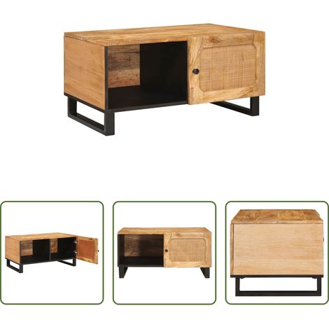 Naturfarben Couchtisch - Couchtisch Natur 80 x 50 x 40 cm Massivholz Mango (1/5)