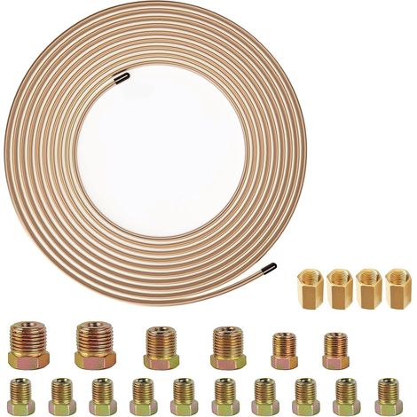 Kit de tuyau de frein de 3/16" 10 m / 32,5 pi avec raccords pour ensemble de conduite de frein automobile (1/5)