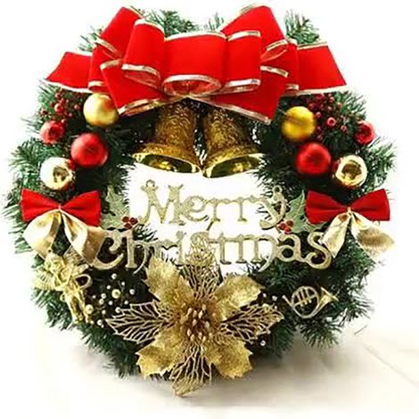 Guirlande De Noël - Couronne De Noël Simulée 30 Cm - Pour Porte Fenêtre Arrière-Plan Arbre De Noël - 1 Pièce (1/5)