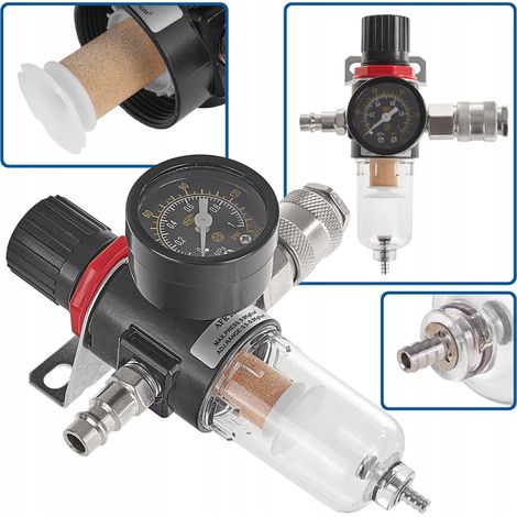 regolatore di pressione aria geko con separatore acqua 1000 l/min 0-150 psi (1/3)