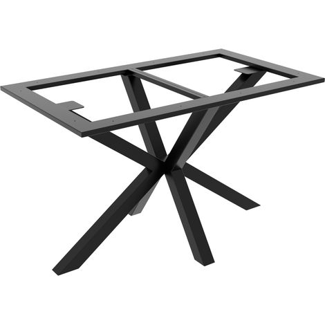 MetaloPro Tischbein Acamar Frame – Schwarzes Metallgestell In Spinnenform Für Ess-, Arbeits- Und Konferenztische In Modernen Innenräumen - 120x70x74cm